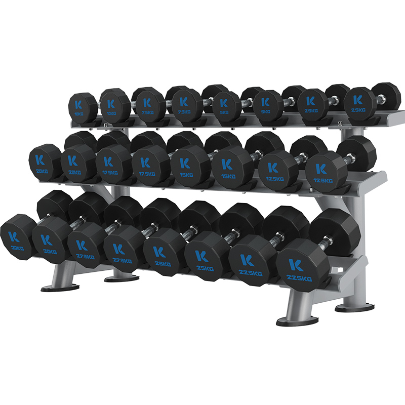 必一运动TPU12边哑铃套装室内专业力量运动健身器材YLT-12T 390KG