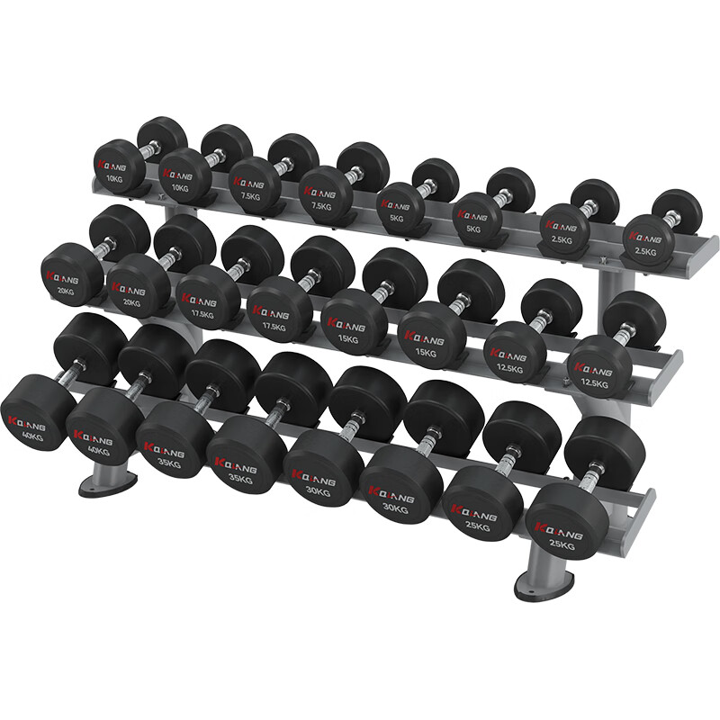 必一运动家用商用十二付PEV哑铃套装含哑铃架健身器材YL-P440
