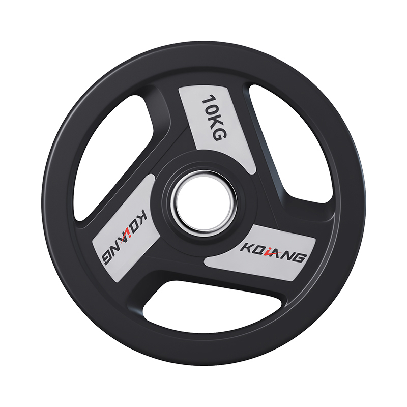 必一运动杠铃片50mm毫米大口径加重训练健身器材包胶铸铁商用杠铃片 10kg