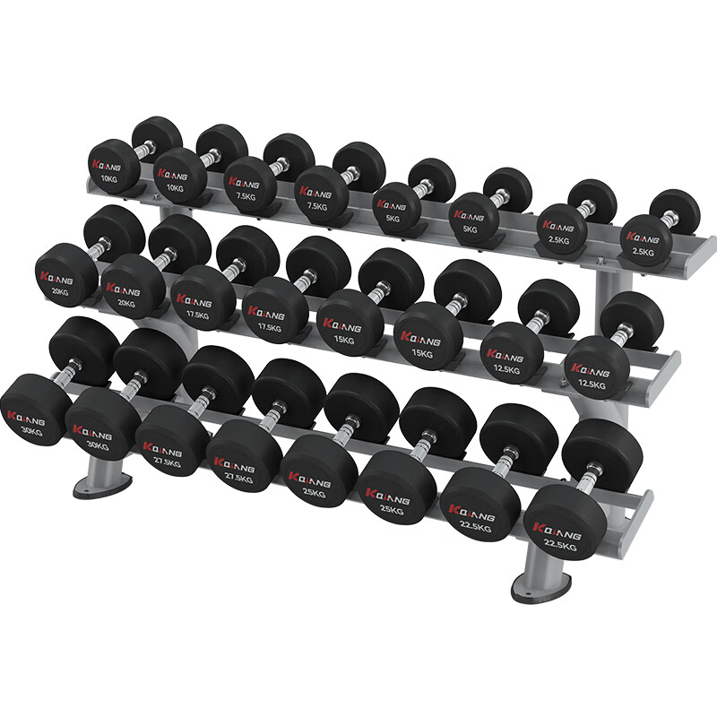 必一运动家用商用十二付PEV哑铃套装含哑铃架健身器材YL-P390