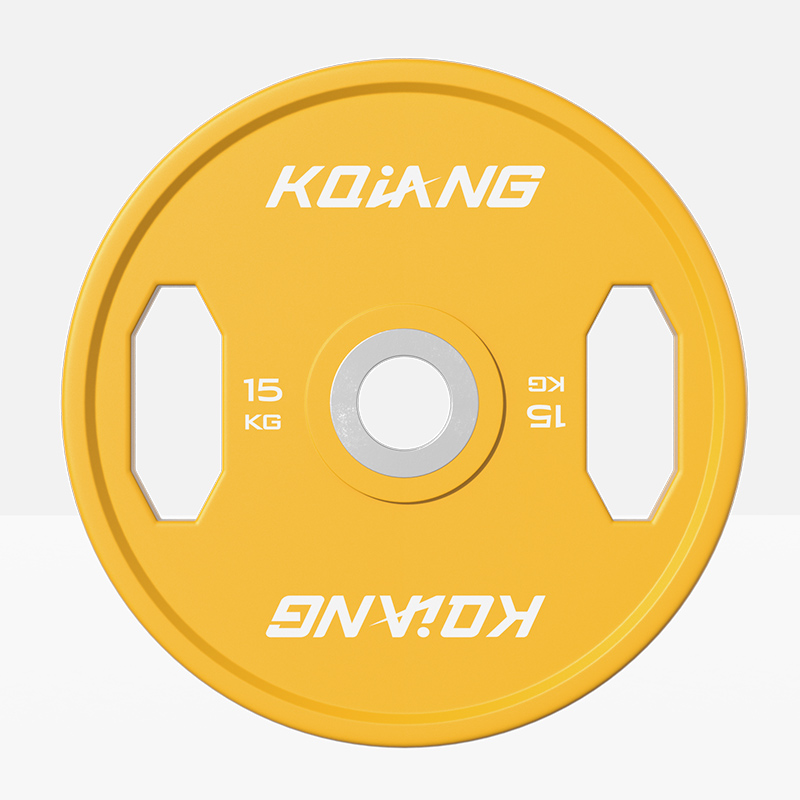 必一运动CPU彩色橡胶环保无味杠铃片举重力量举杠铃举重片 15kg